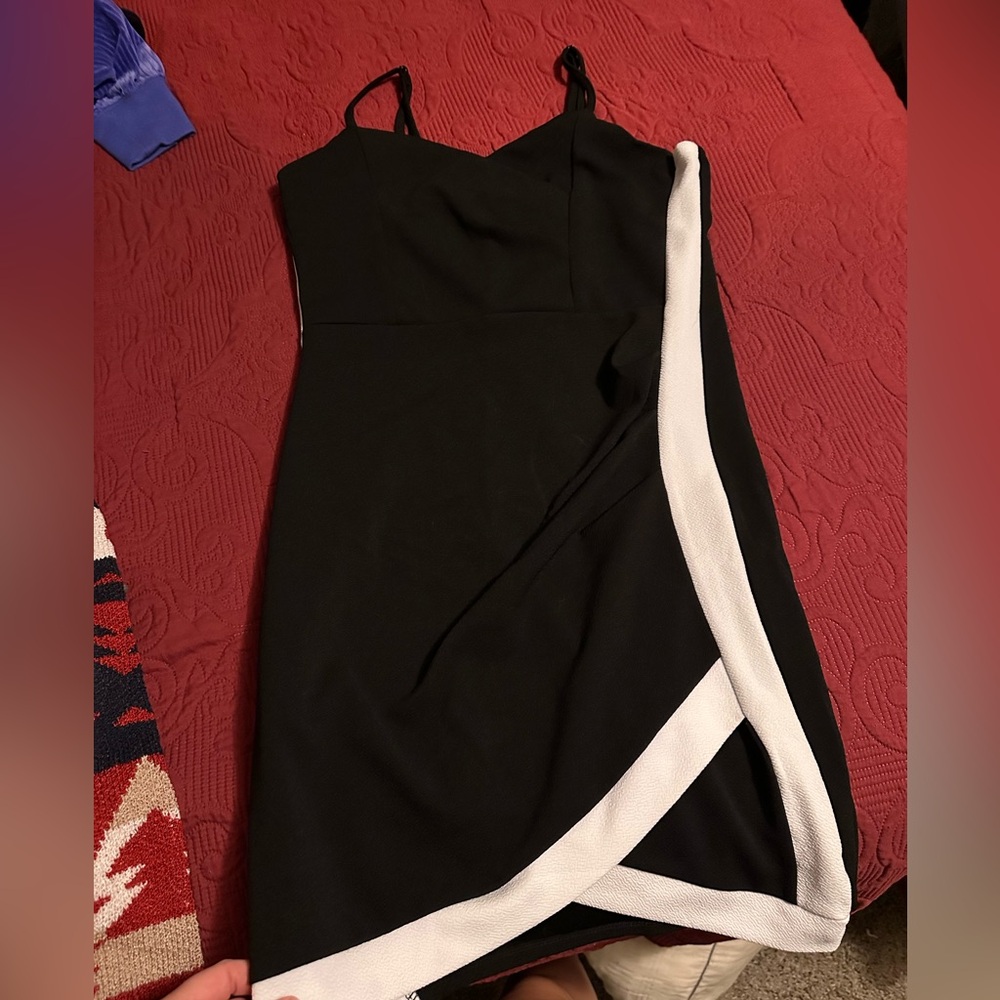 Black and white cocktail dress